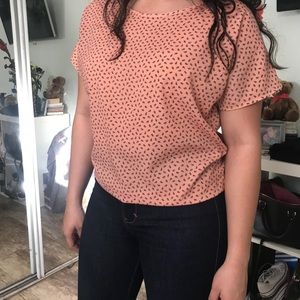 Salmon boxy blouse